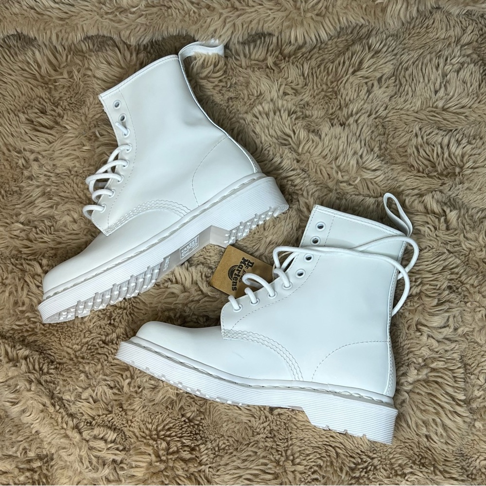 Dr. Marten's 1460 Pascal Mono Lace Up Boots White - Picture 3 of 8